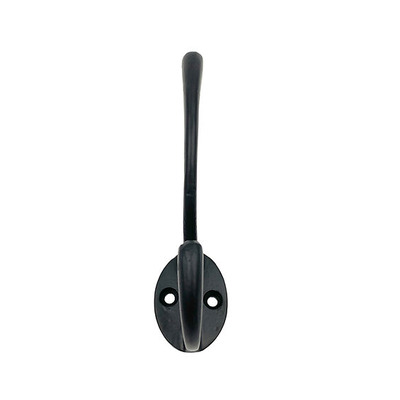 Cardea Ironmongery Heavy Hat & Coat Hook, Black Iron - BL375 BLACK IRON