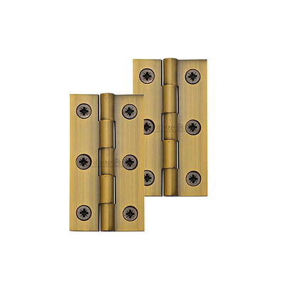Heritage Brass Extruded Brass Cabinet Hinges (Various Sizes), Antique Brass - HG99-110-AT (sold in pairs) ANTIQUE BRASS - 1" x 3/4"