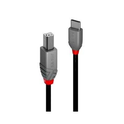 Lindy 2m USB 2.0 Type C to B Cable, Anthra Line
