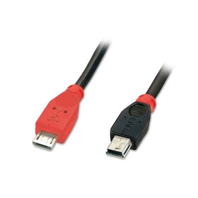 Lindy 0.5m USB 2.0 Type Micro-B to Mini-B OTG Cable