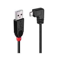 Image of Lindy 0.5m USB 2.0 Cable - Type A to Micro-B Cable, 90 Degree Right An
