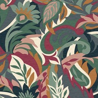 Image of Casa Leaf Wallpaper Mulberry / Green Belgravia 5901