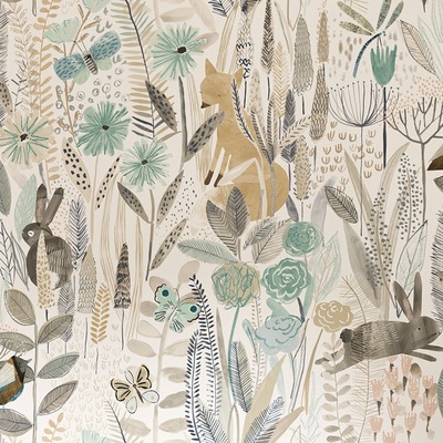 Harlequin Hide And Seek Meadow Wallpaper Linen/Duck Egg/Stone HLTF112634

