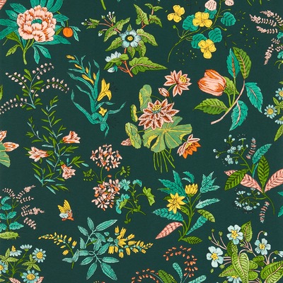 Harlequin X Sophie Robinson Woodland Floral Wallpaper Jade Green/Malachite/Rose Quartz HSRW113058

