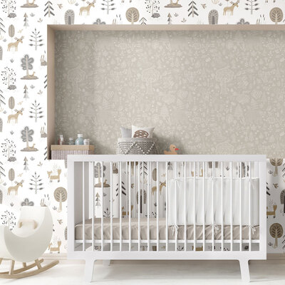 Little Explorers 2 Wallpaper Forest Kingdom Silver Grey Galerie 14807
