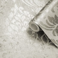 Eleanor Damask Wallpaper Cream Muriva 173514