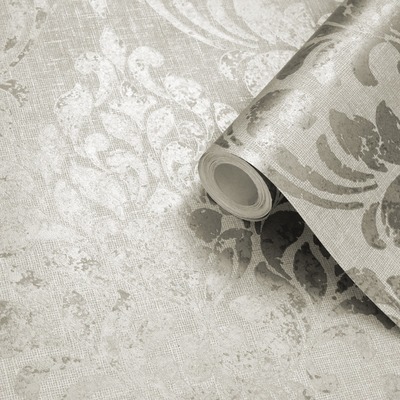 Darcy James Collection Eleanor Damask Wallpaper Cream Muriva 173514
