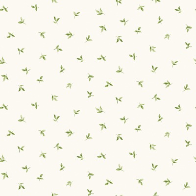 Just Kitchens Leaf Toss Wallpaper Green White Galerie G45437
