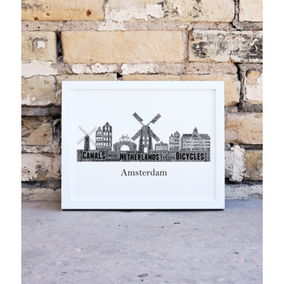 Personalised Amsterdam Skyline Word Art Print