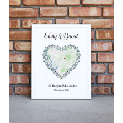 Personalised Engagement Gift Map Print
