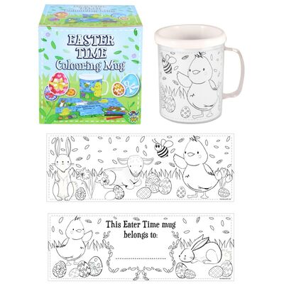 Colour Your Own Easter Plastic Drink Cup Mugs - Choose Amount - TEN