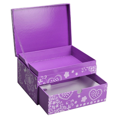 Children’s Kids Make Create & Decorate Your Own Jewellery Memory Box - Purple