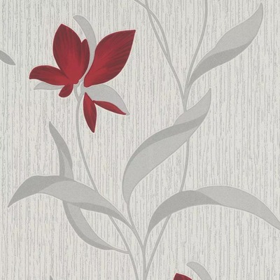 Fleur Textured Vinyl Wallpaper Red Erismann 9730-06
