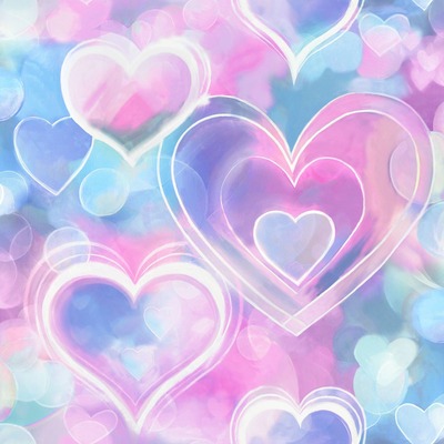 Neon Hearts Wallpaper Pink / Blue Holden 13785
