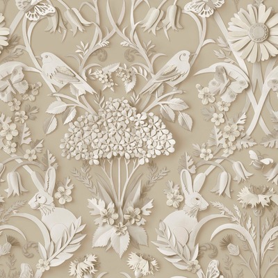 Dimensions Woodland Wallpaper Natural Fine Decor FD43606
