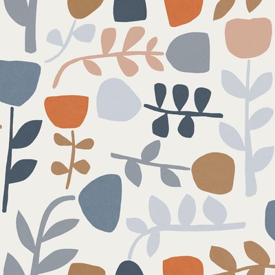 Juni Tulip Wallpaper Blue / Red Fine Decor FD26535
