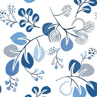 Jonah Leaf Trail Wallpaper Blue Fine Decor FD26566