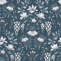 Laura Ashley Parterre Wallpaper Dark Seaspray 113404