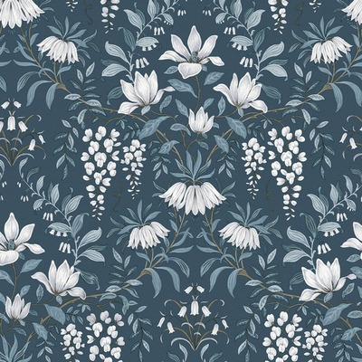 Laura Ashley Parterre Wallpaper Dark Seaspray 113404
