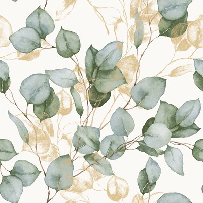 Eucalyptus Leaves Wallpaper Green / White World of Wallpaper AF0036
