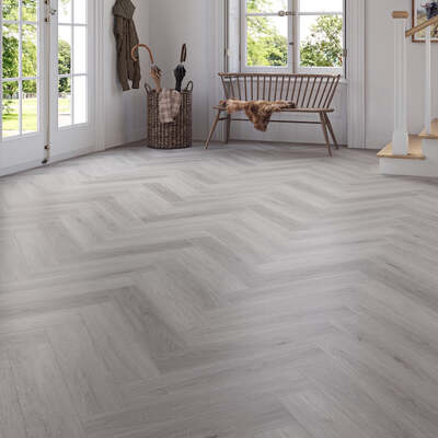 Lusso Brescia Cliffhaven Oak Herringbone SPC Click Vinyl Flooring – Lusso