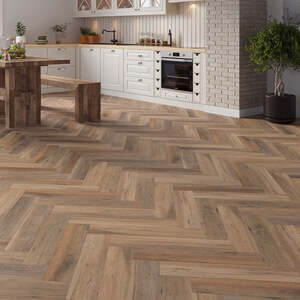 Lusso Brescia Beachfront Oak Herringbone SPC Click Vinyl Flooring