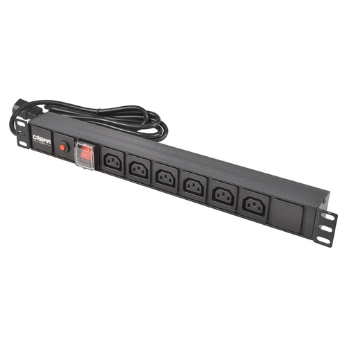 19" IEC Power Distribution Panel with Surge Protection - 6 Way