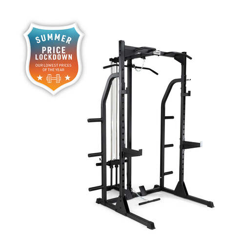 Fuel Fitness Power Rack with Hi-Lo Pulley