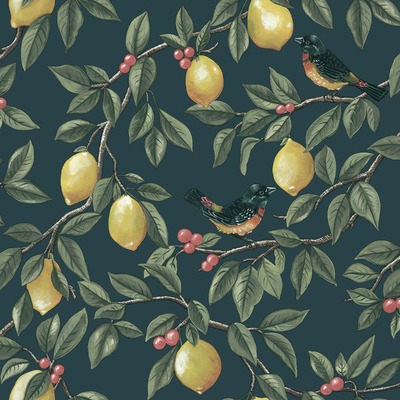 Lemon Leaf Trail Wallpaper Teal Holden 13871

