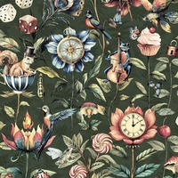 Curious Creatures Wallpaper Emerald Green / Multi Holden 13921