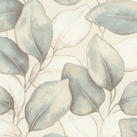 Opulenza Leaf Vinyl Wallpaper Blue Rasch 659863