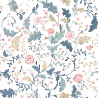 Laura Ashley Litton Wallpaper Dusky Seaspray 130099