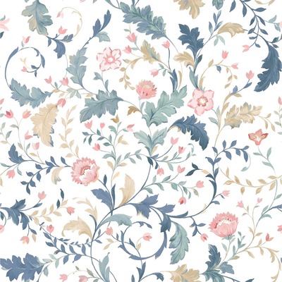 Laura Ashley Litton Wallpaper Dusky Seaspray 130099
