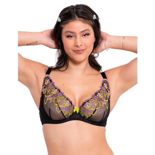 Curvy Kate Stand Out Scooped Plunge Bra - Black Multi