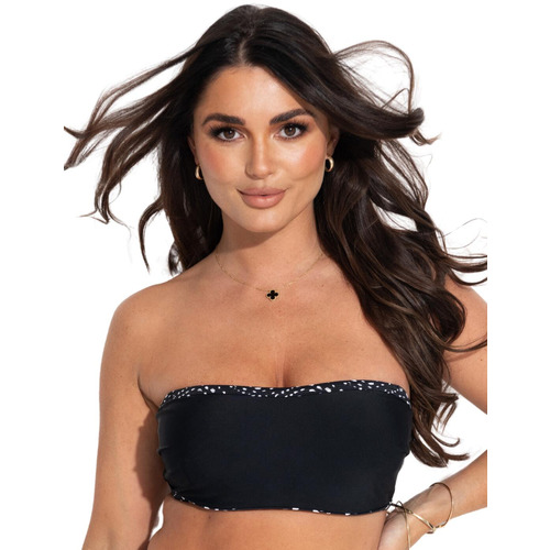 Pour Moi Rhodes Strapless Non Padded Underwired Bikini Top - Black/White