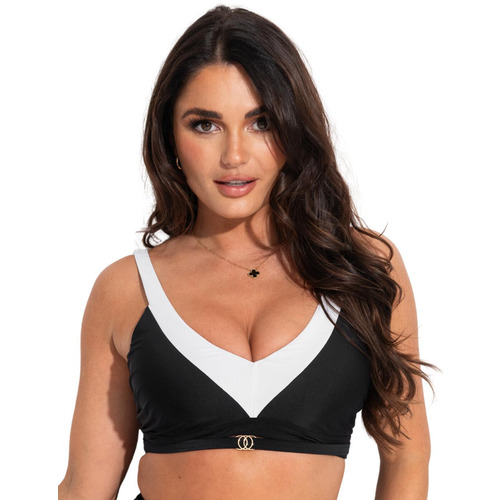 Pour Moi Fifth Avenue Underwired Bikini Top - Black/White