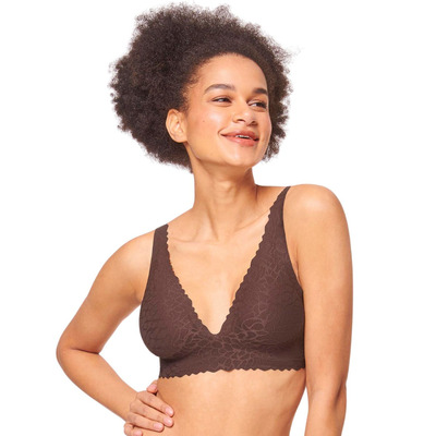 Sloggi Zero Feel Lace 2.0 Bralette Top - Ebony Brown