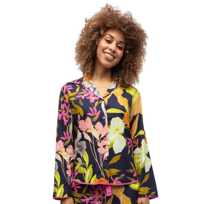 Cyberjammies Avery Pyjama Top - Navy Floral Print