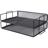 Exerz Letter Trays 2pcs – Stackable Paper Sorter File Trays – Black