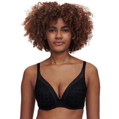 Chantelle Ace Plunge T Shirt Bra - Black - 32DD
