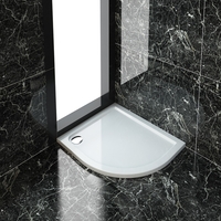 ELEGANT 900X800mm Ultra – Slim Stone Resin Offset Quadrant Right Hand Shower Tray + 90mm Waste