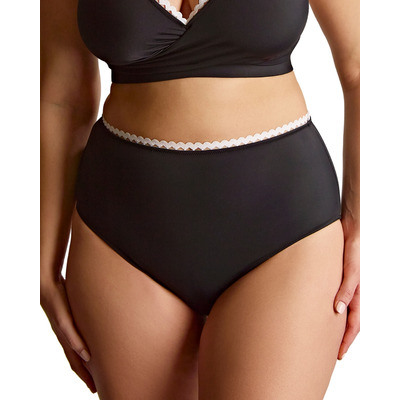 Panache High Waist Bikini Brief - Ric Rac Black