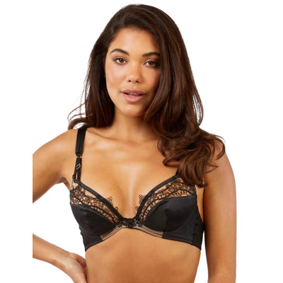 Playful Promises Wren Lace and Mesh Bra - Black