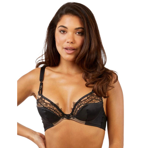 Playful Promises Wren Lace and Mesh Bra - Black