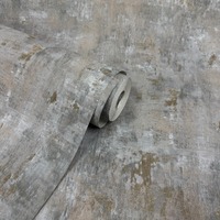 Soho Concrete Textured Heavyweight Vinyl Wallpaper Dark Grey / Gold World of Wallpaper WOW171