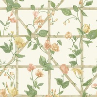 Trailing Floral Trellis Wallpaper Orange / Cream Holden 14200