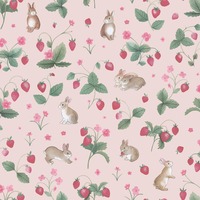 Bunnies & Berries Wallpaper Pink Holden 14141