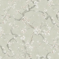 Cherry Blossom Wallpaper Sage Green AS Creation 78199-1