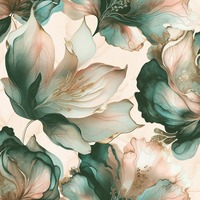 Elysian Floral Wallpaper Teal / Coral Muriva 212505