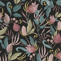 Still Bloom Wallpaper Black AS Creation 79062-2